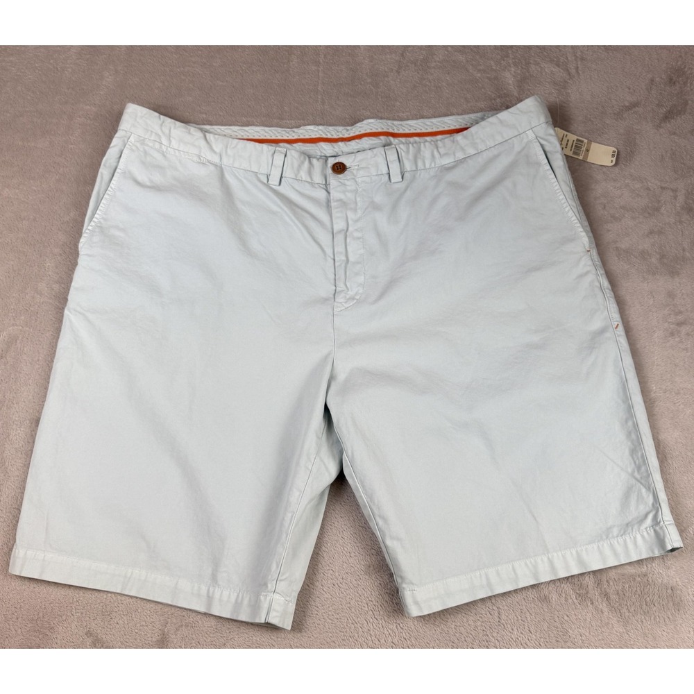 Tommy Bahama Shorts Mens 42 Light Blue Pima Cotton Chino Flat Front Casual Golf‎